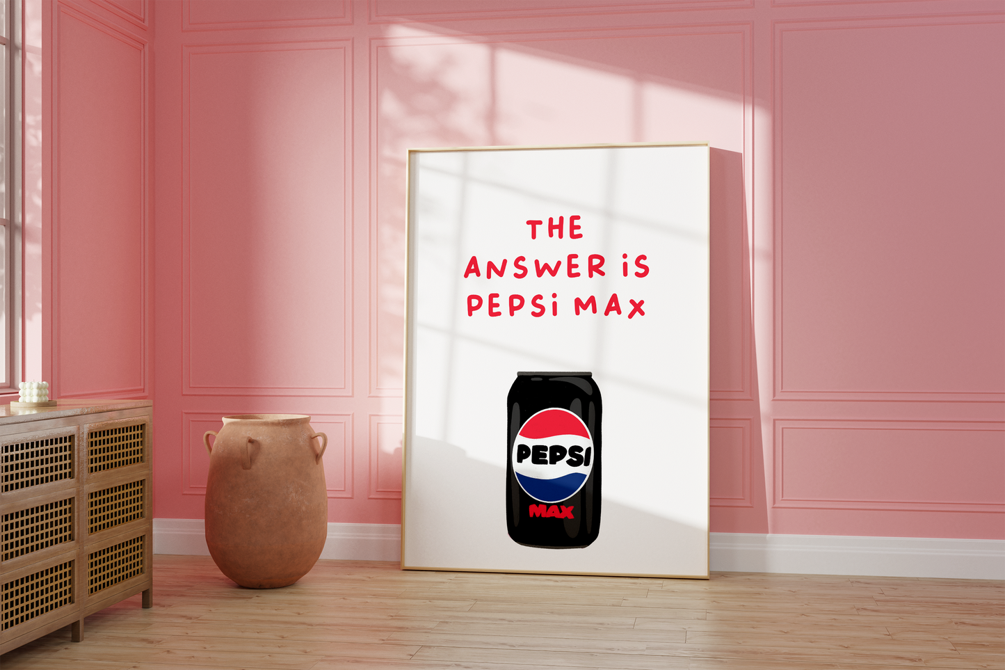 Little Bu Art Print - "The Answer is Pepsi Max" | Funny Pop Culture Wall Art | Kitchen and Bar Decor