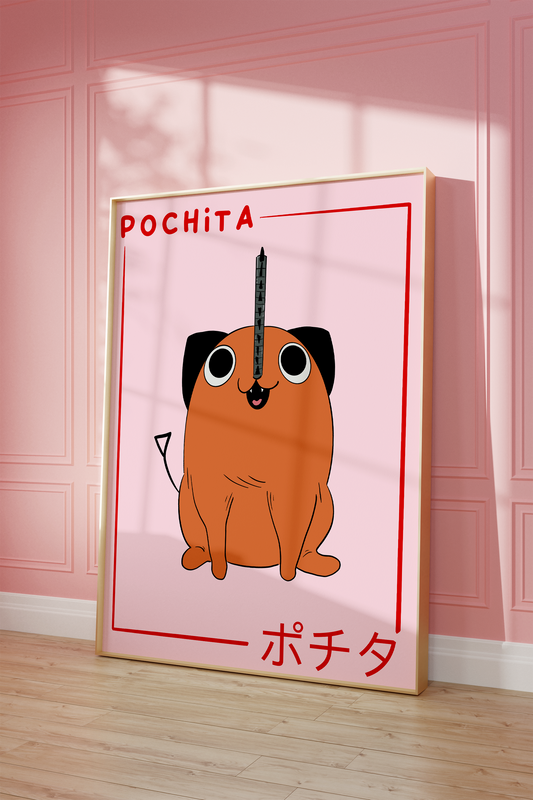 Little Bu Art Print - "Pochita" | Chainsaw Man Anime Character | Japanese Manga Wall Art