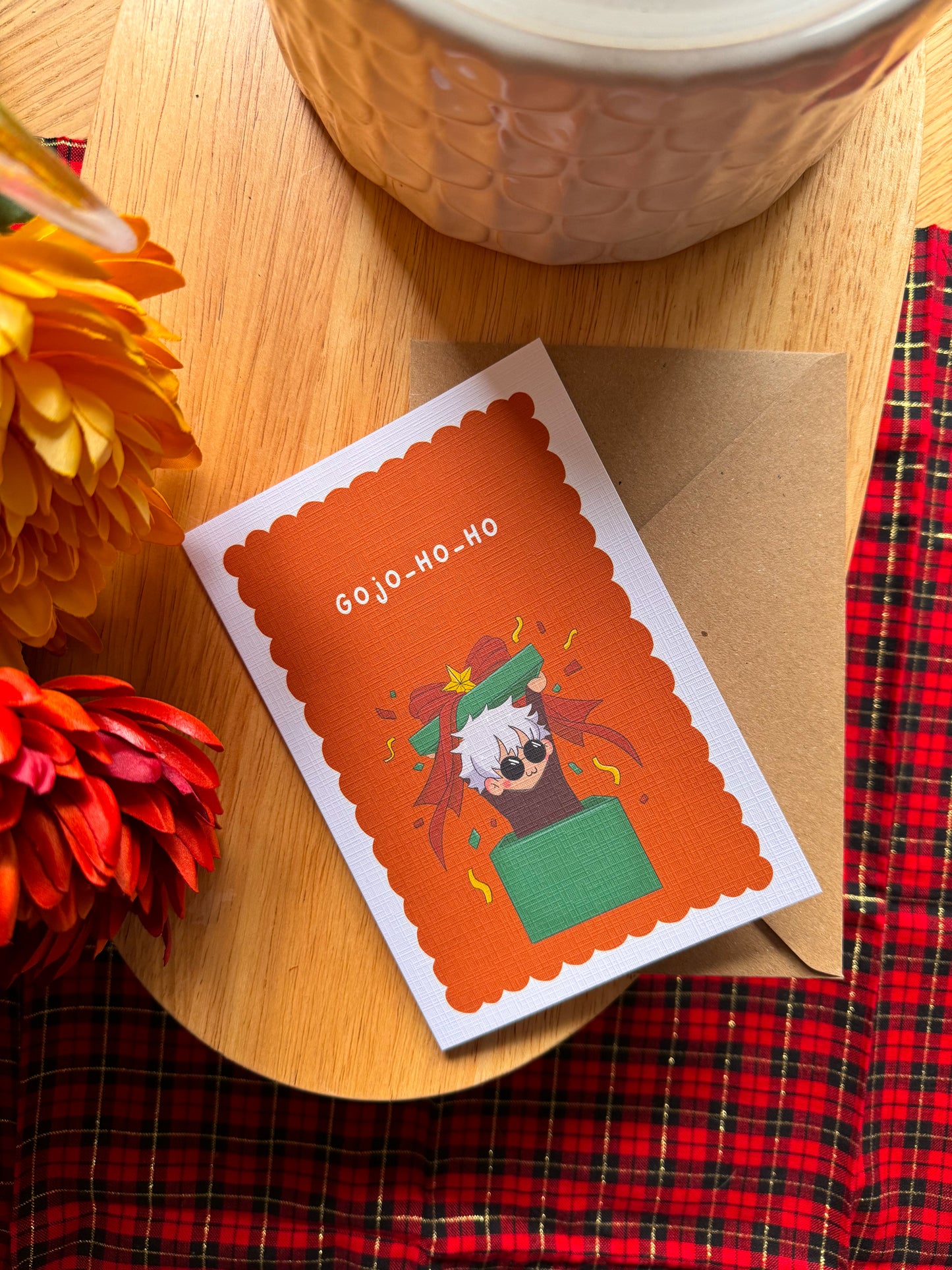 Gojo-Ho-Ho Christmas Card – Jujutsu Kaisen Inspired Funny Anime Holiday Card