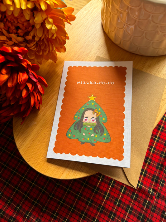Nezuko-Ho-Ho – Demon Slayer Christmas Card