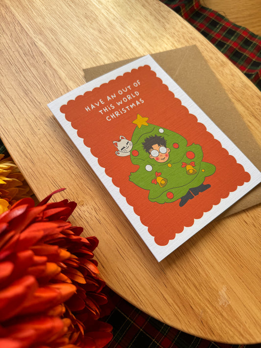 Have an Out of This World Christmas – Dandadan Christmas Card