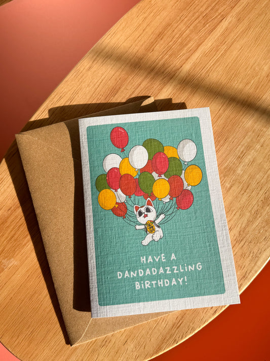 Turbo Granny Birthday Card - "Dandadazzling Birthday with Balloons!" - Dandadan Inspired