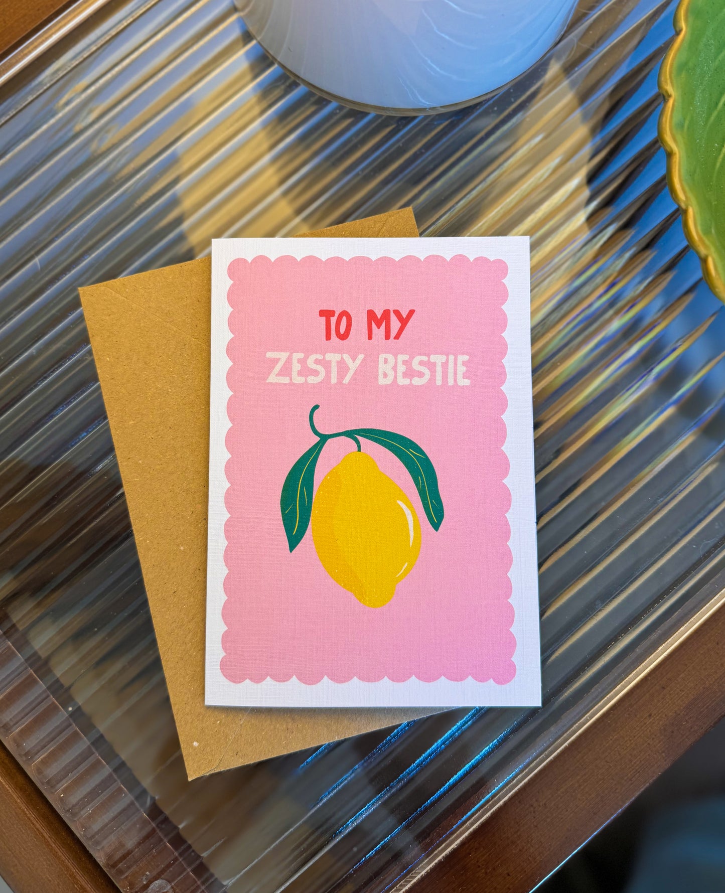 "Zesty Bestie" | Lemon Best Friend Card | Cute Friendship Card