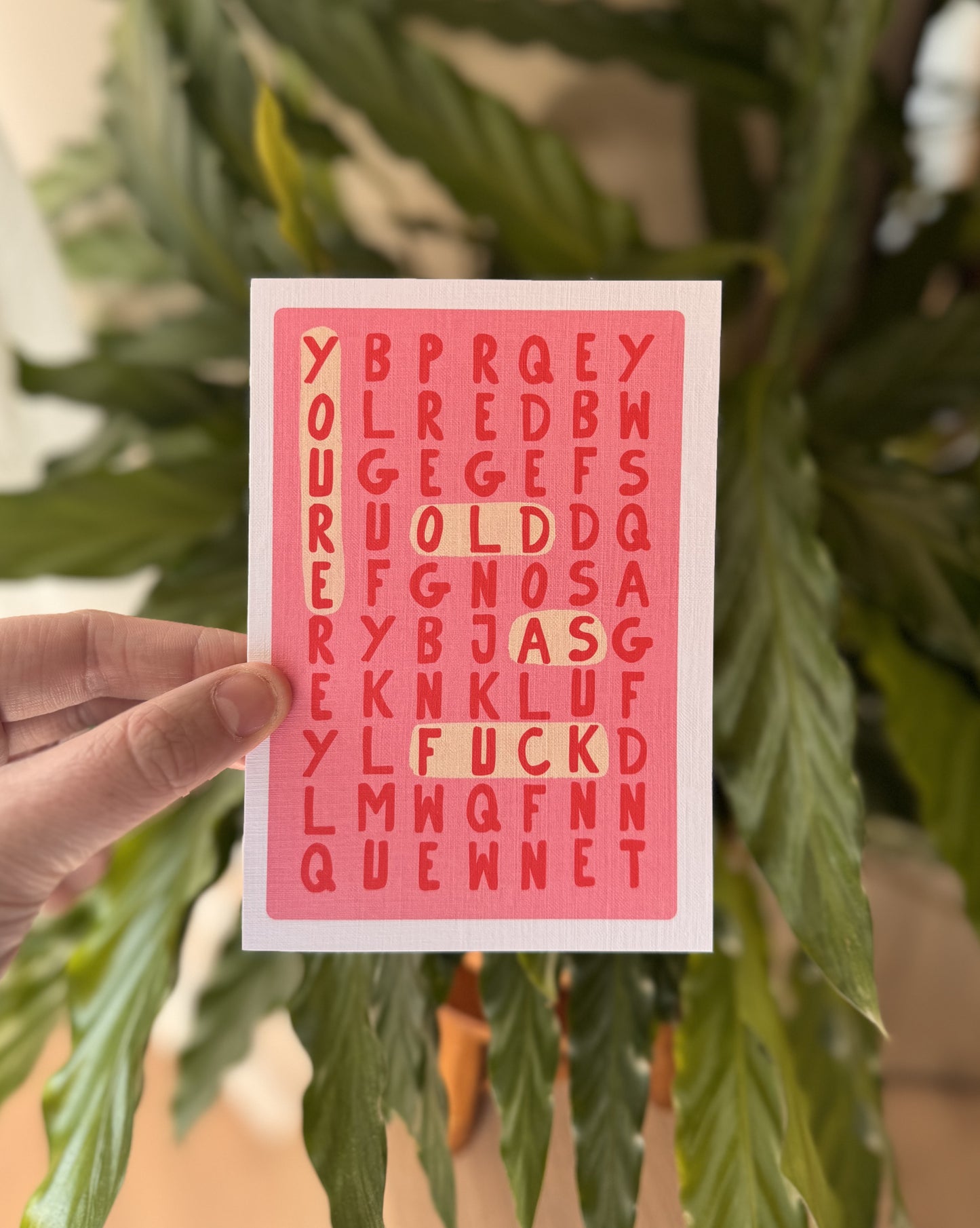 "Hidden Message Word Search" | Interactive Puzzle Card | Sweary Greetings Card