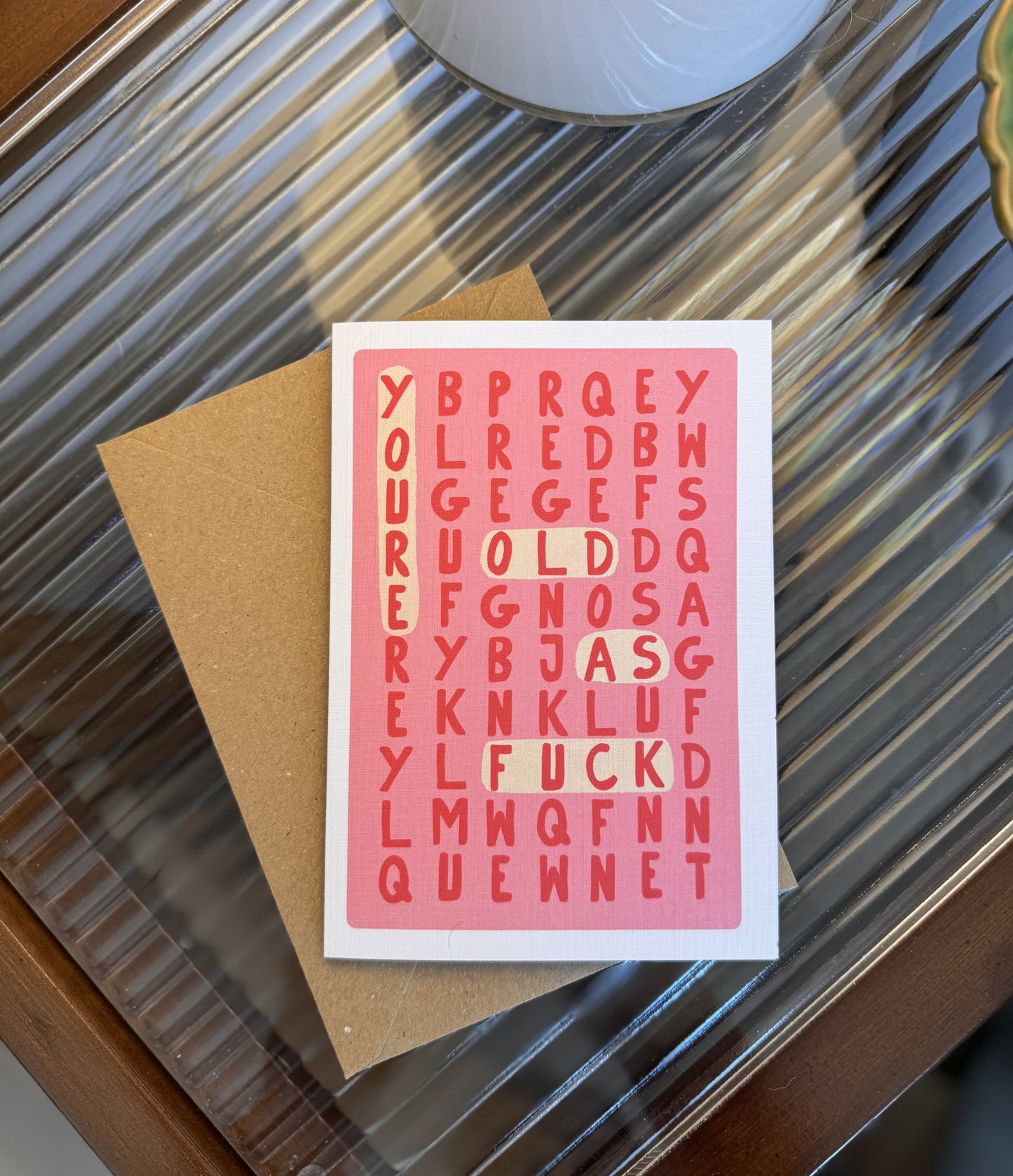 "Hidden Message Word Search" | Interactive Puzzle Card | Sweary Greetings Card