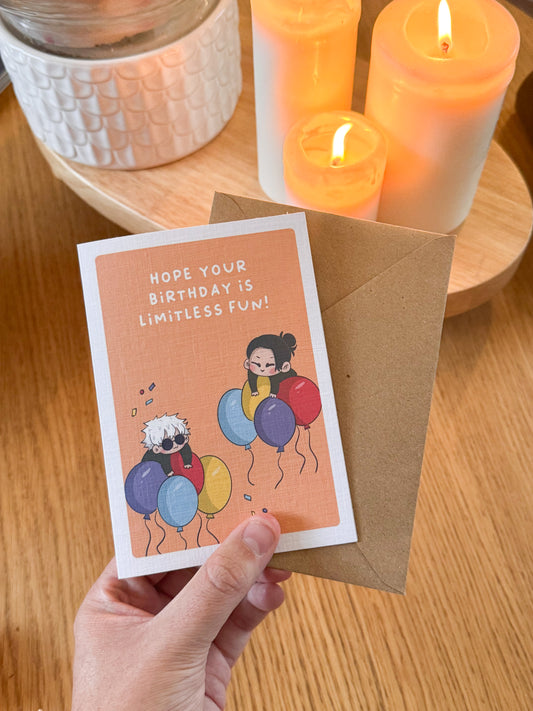 Hope Your Birthday is Limitless Fun – Jujutsu Kaisen Satoru & Geto Greeting Card