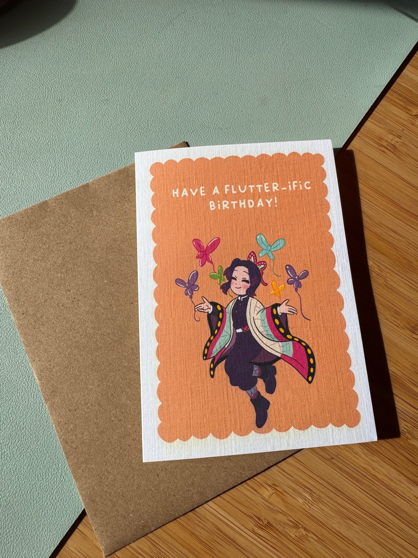 Have a Flutter-ific Birthday! - Shinobu Kocho Insect Hashira Card