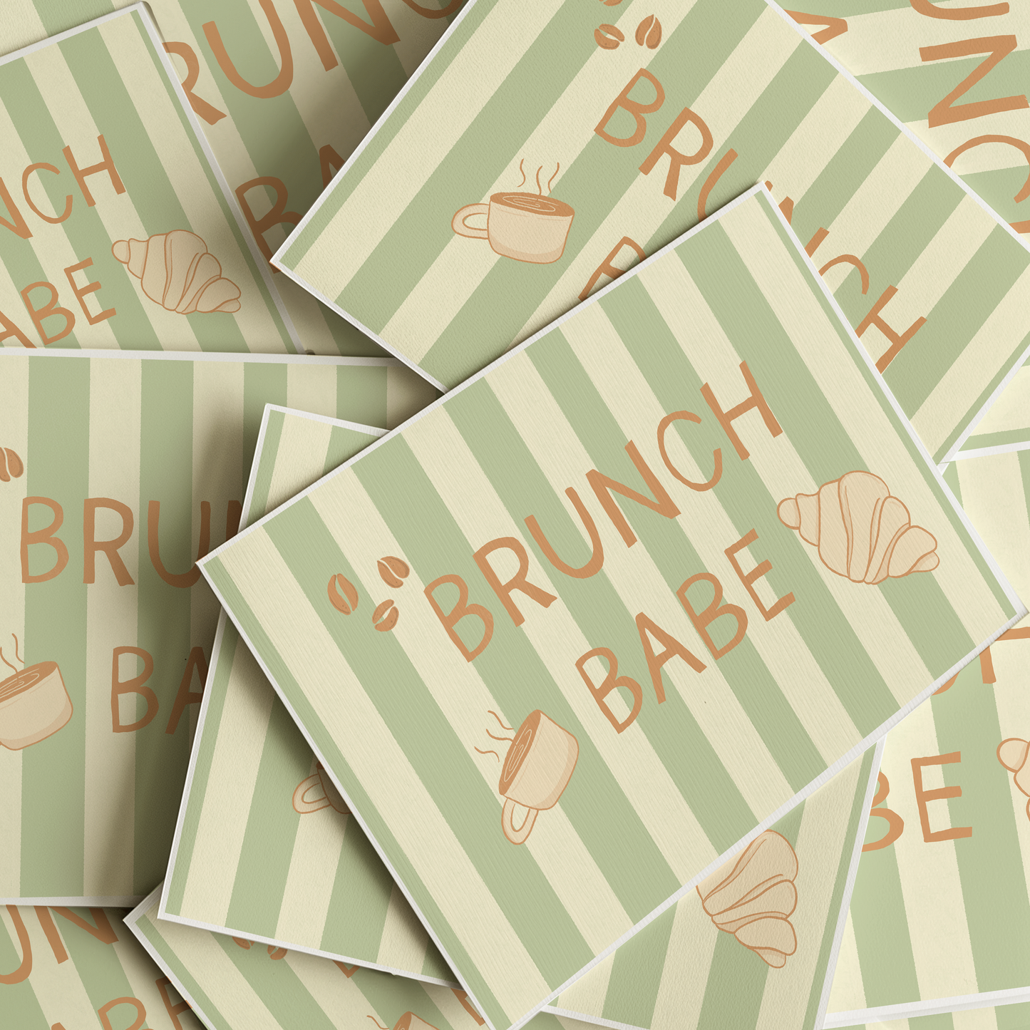 Little Bu Art Print - "Brunch Babe" | Coffee and Croissant Wall Art | Cafe-Inspired Home Decor