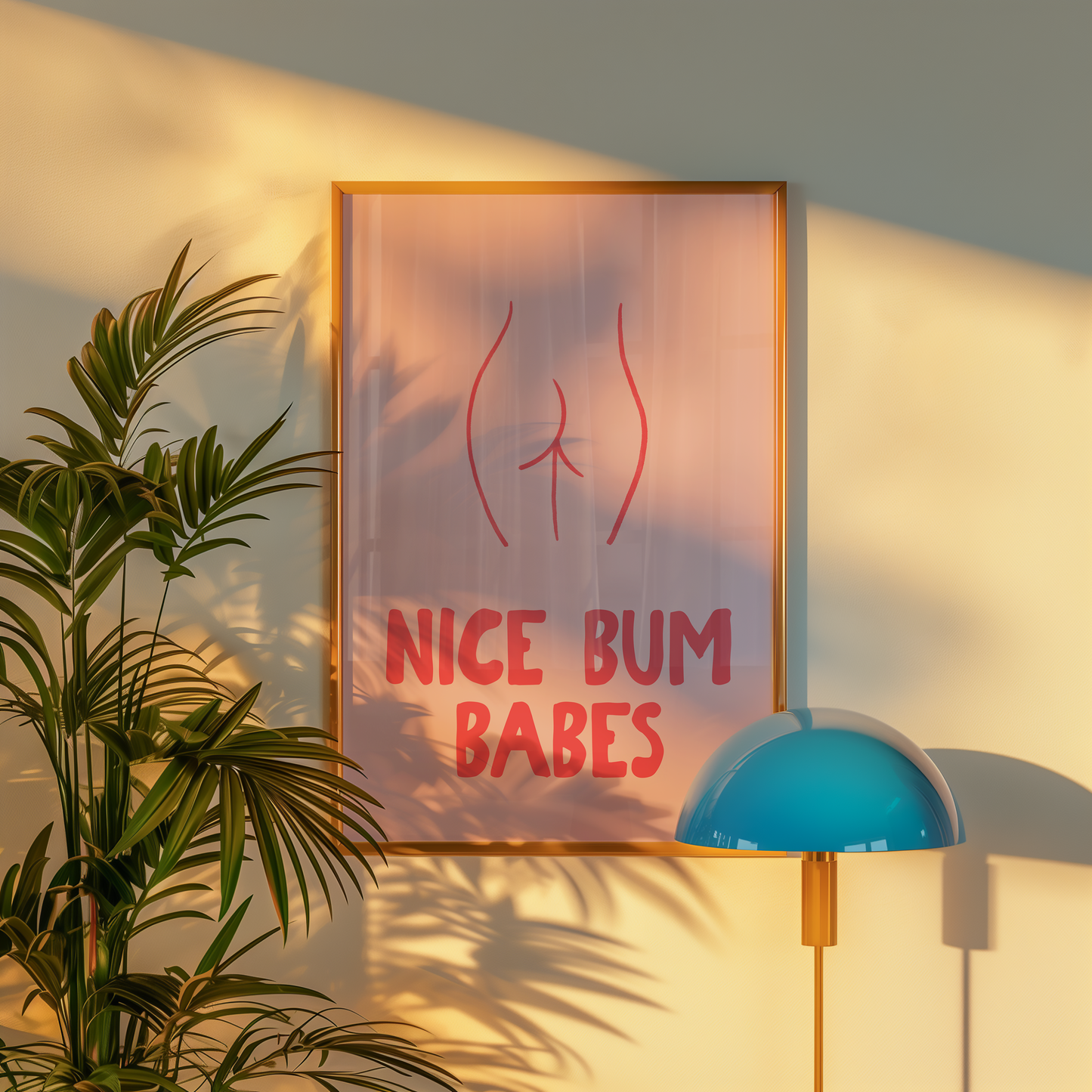 Little Bu Art Print - "Nice Bum Babes" | Cheeky Bathroom Wall Art | Funny Minimalist Decor