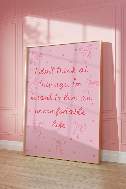 Little Bu Art Print - "Comfortable Life Quote" | Pink Typography Wall Art | TV Show Inspired Decor