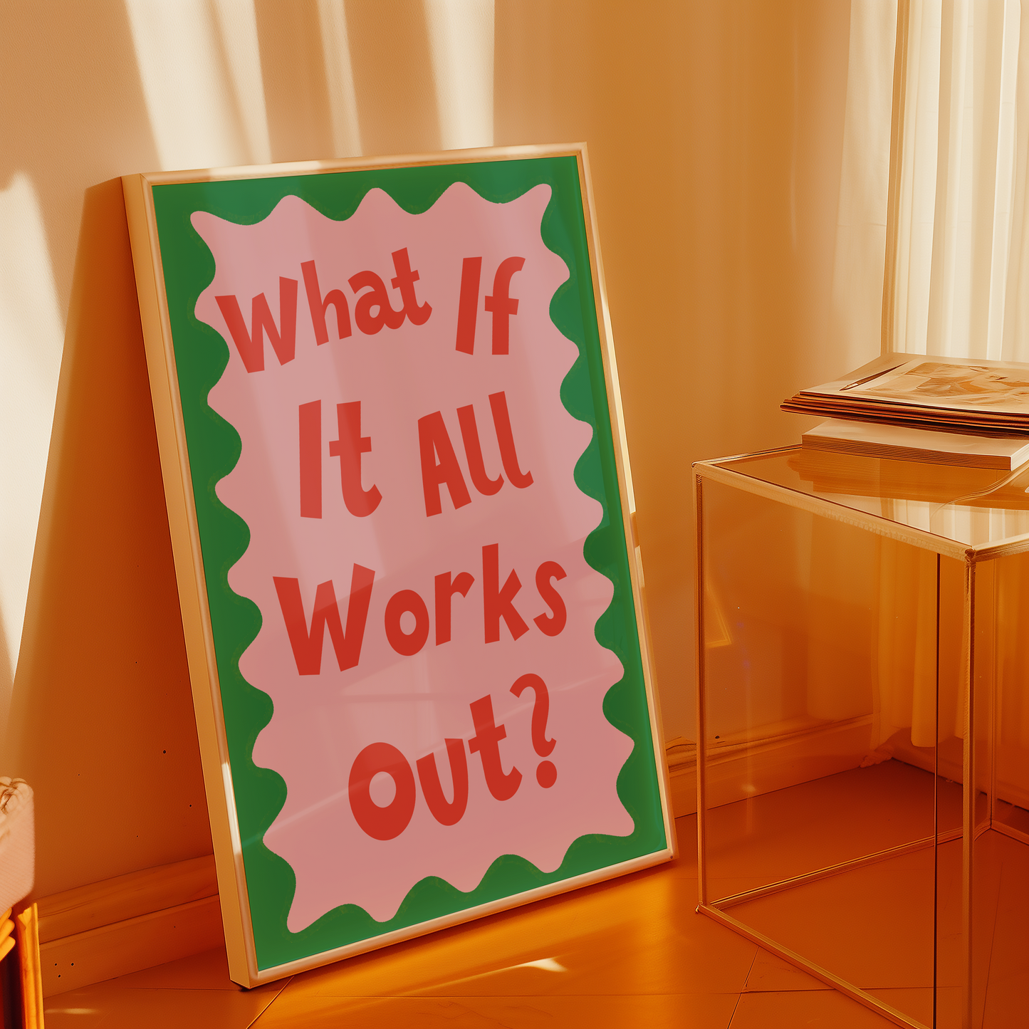 Little Bu Art Print - "What If It All Works Out?" | Motivational Typography Print | Positive Affirmation Wall Art