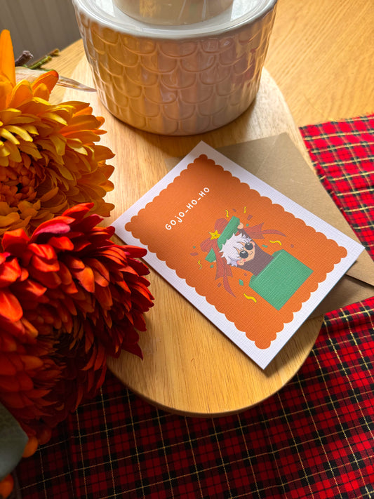 Gojo-Ho-Ho Christmas Card – Jujutsu Kaisen Inspired Funny Anime Holiday Card