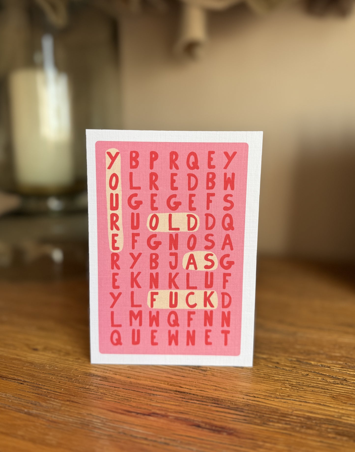 "Hidden Message Word Search" | Interactive Puzzle Card | Sweary Greetings Card